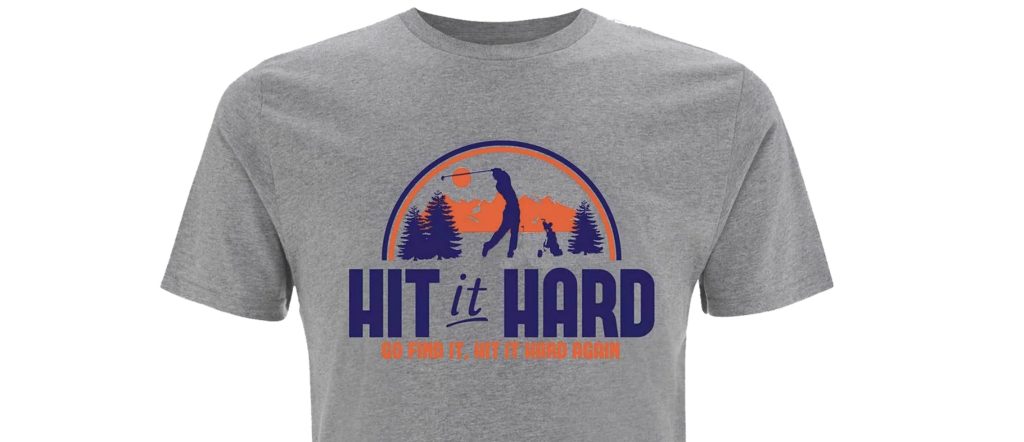 Bunker Mentality funny slogan tshirt about golf. I hit it hard, and then i find it, and then i hit it hard again.