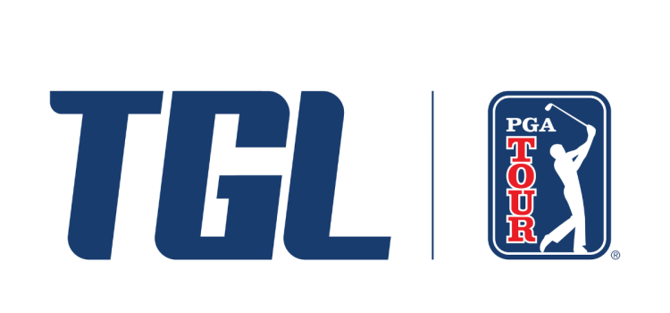 Logo for the new TGL Golf league featuring Rory McIlroy and Toger Woods