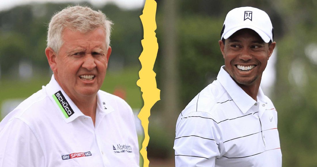 Colin Montgomerie gets a loud clap back from Tiger Woods
