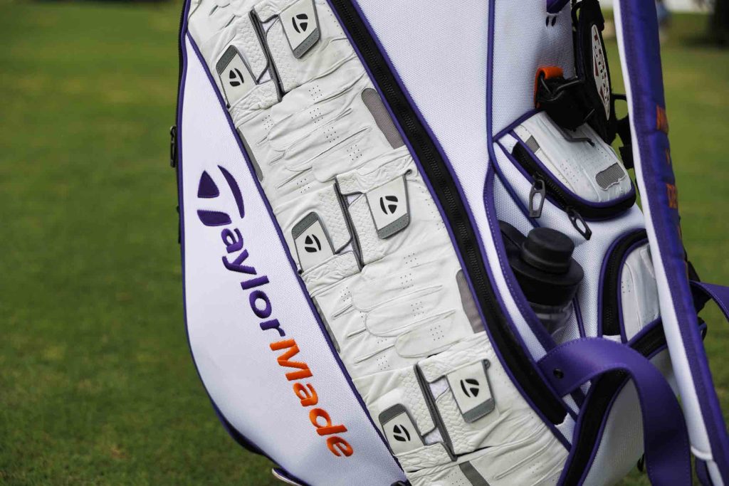 Look at the recyled gloves that are clad to the side of the Collin Morikawa golf bag - we love it
