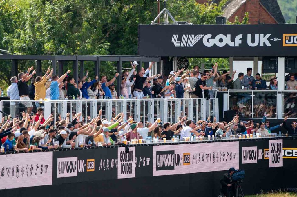 The crowds at the recent Liv Golf JCB golf course event in Staffordshire