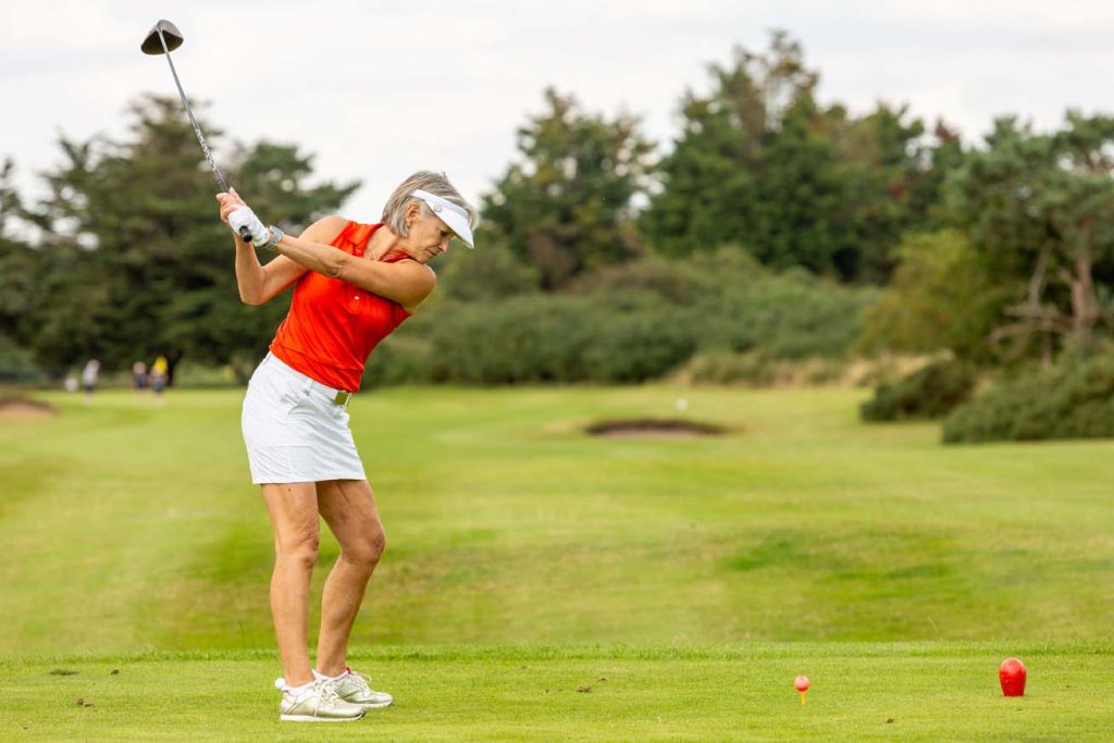Sally Jee taking part in the Bermuda Trophy at Thorpeness Golf Club and Hotel