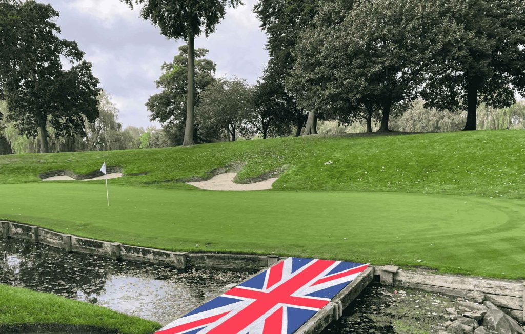 The iconic 10th hole at the Brabazon golf course at The Belfry in Birmingham