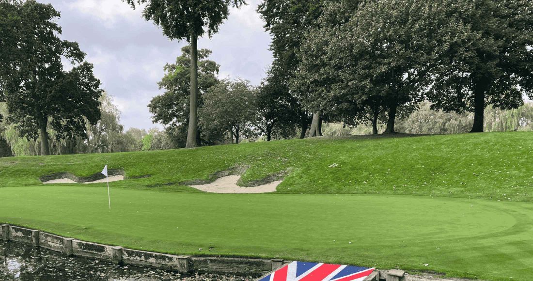 The iconic 10th hole at the Brabazon golf course at The Belfry in Birmingham