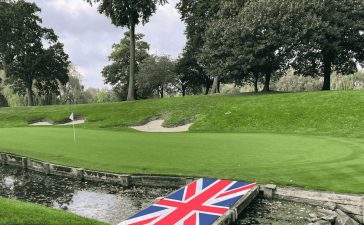 The iconic 10th hole at the Brabazon golf course at The Belfry in Birmingham