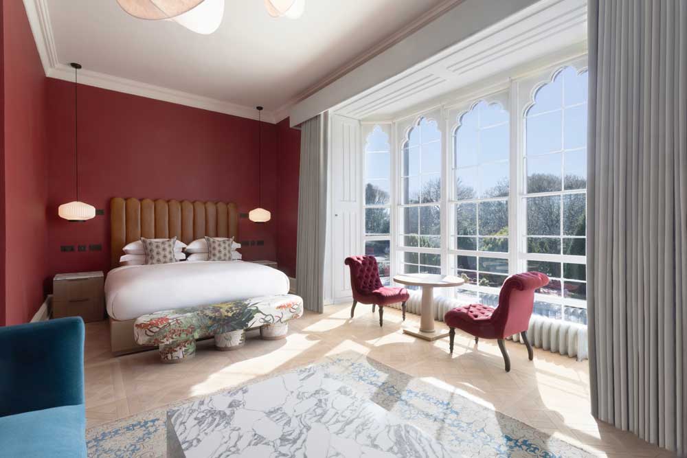 A junior suite at the Mar Hall Golf and Spa Resort near Glasgow
