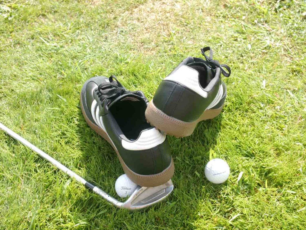 Image showing the heel of the Adidas Golf shoe.