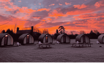 Rodway hill Golf Course Eco Pods at Dawn
