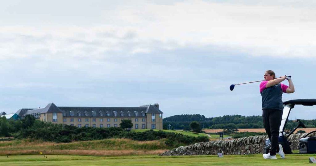 Kirstin Thorpe Fairmont St. Andrews Tournament Coordinator - impressive driver swing.