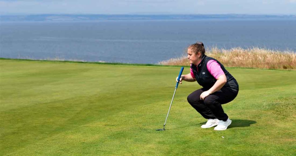 Kirstin Thorpe Fairmont St. Andrews Tournament Coordinator - lining up a putt